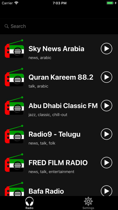 Emulate iPhone app ourRadio UAE using MyAndroid