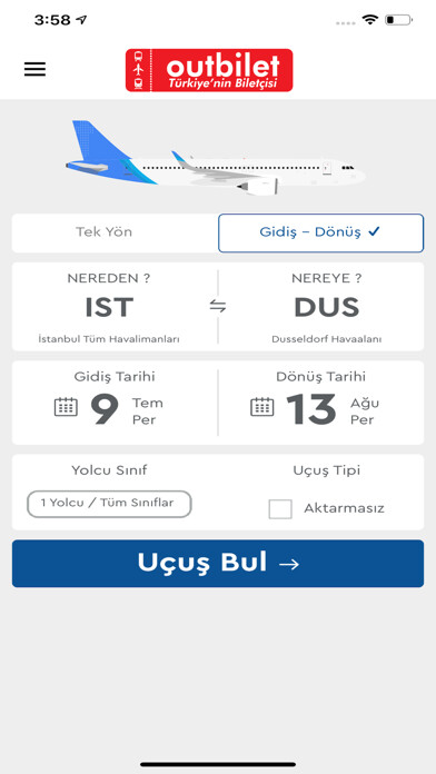 Emulate iPhone app OutBilet using MyAndroid