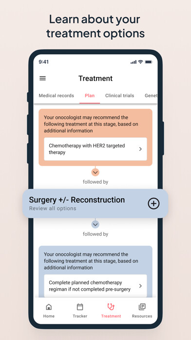 Emulate iPhone app Outcomes4Me Cancer Care using MyAndroid