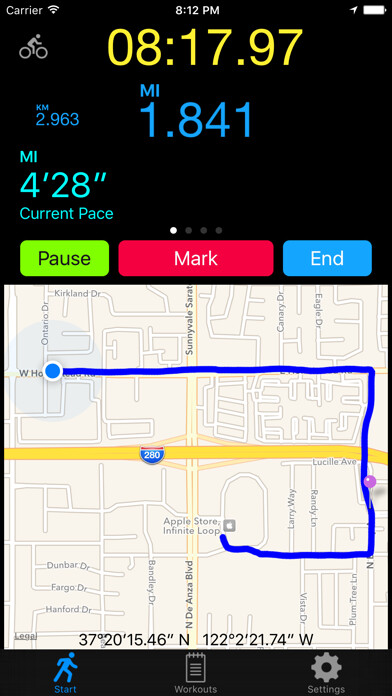 Emulate iPhone app Outdoor Run++ using MyAndroid