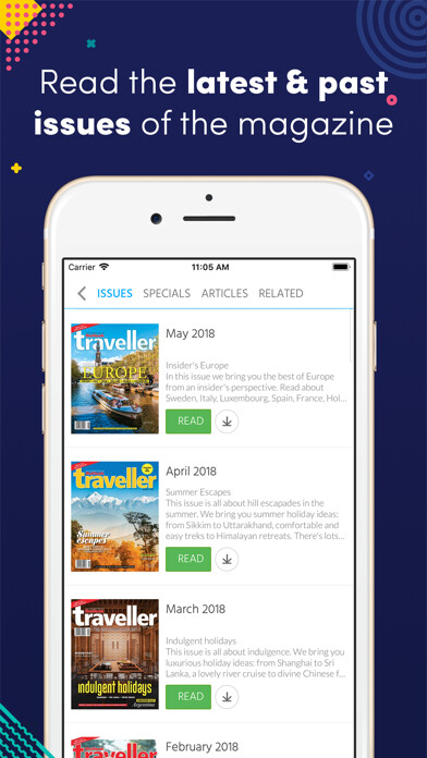 Emulate iPhone app Outlook Traveller Magazine using MyAndroid