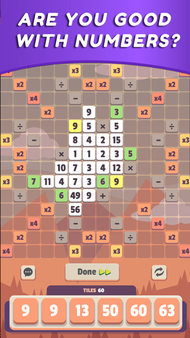 Emulate iPhone app Outnumber - Math Puzzle Game using MyAndroid