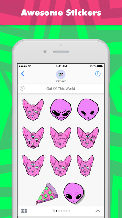 Emulate iPhone app Out Of This World stickers by Kazimir using MyAndroid Emulate iPhone app Out Of This World stickers by Kazimir using MyAndroid
