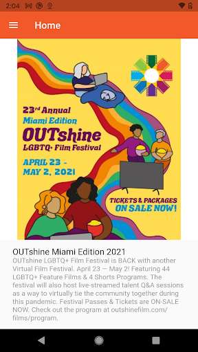 Run android online APK OUTshine LGBT Film Fest from MyAndroid or emulate OUTshine LGBT Film Fest using MyAndroid