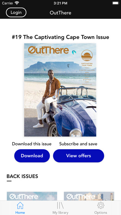Emulate iPhone app OUT THERE MAGAZINE using MyAndroid