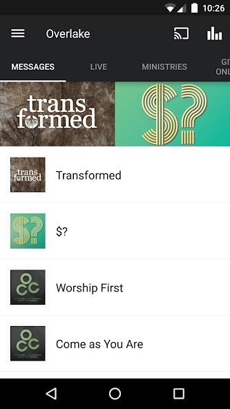 Emulate iPhone app Overlake Christian Church using MyAndroid Emulate iPhone app Overlake Christian Church using MyAndroid