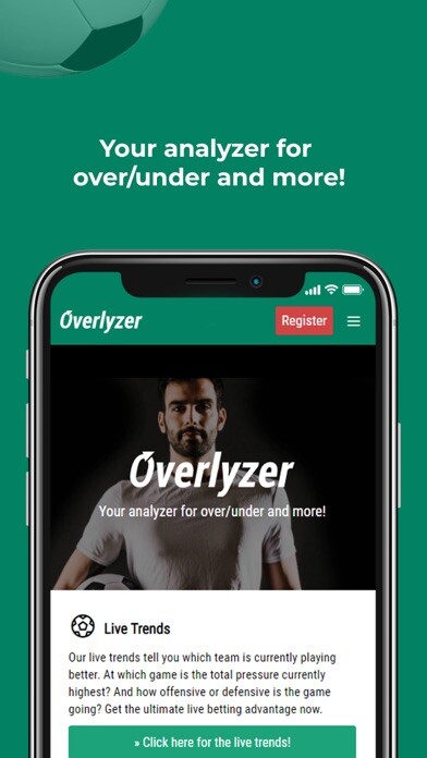 Emulate iPhone app Overlyzer Live Soccer Trends using MyAndroid