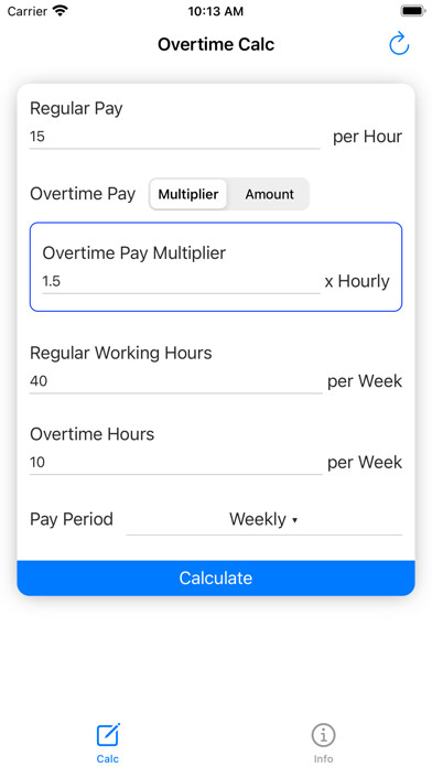 Emulate iPhone app Overtime Calculator - Pay Calc using MyAndroid Emulate iPhone app Overtime Calculator - Pay Calc using MyAndroid