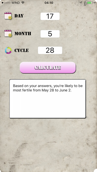 Emulate iPhone app Ovulation Calc using MyAndroid Emulate iPhone app Ovulation Calc using MyAndroid