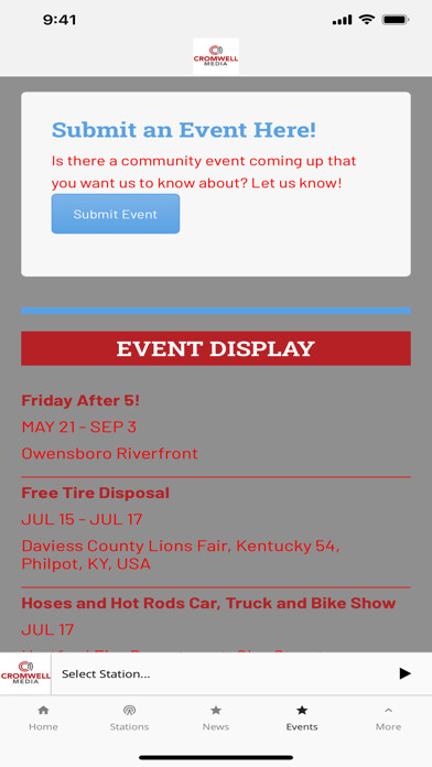 Emulate iPhone app Owensboro Radio using MyAndroid