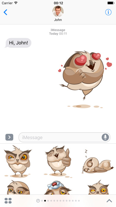 Emulate iPhone app Owl - Stickers for iMessage using MyAndroid Emulate iPhone app Owl - Stickers for iMessage using MyAndroid