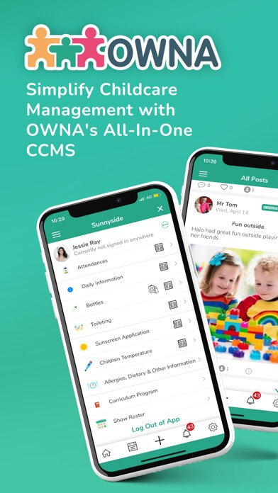Emulate iPhone app OWNA Childcare App using MyAndroid