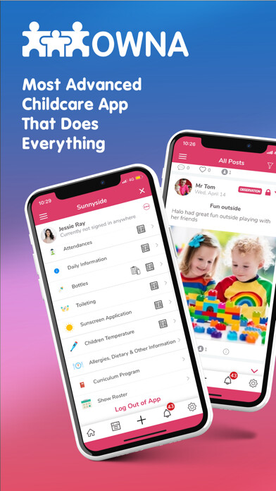 Emulate iPhone app OWNA Childcare App USA/Canada using MyAndroid