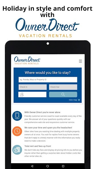 Run android online APK Owner Direct Vacation Rentals from MyAndroid or emulate Owner Direct Vacation Rentals using MyAndroid