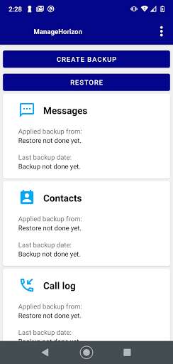 Run android online APK Oxari Mobile Backup from MyAndroid or emulate Oxari Mobile Backup using MyAndroid