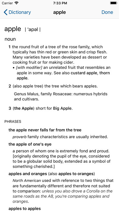 Emulate iPhone app Ox Dictionary App using MyAndroid