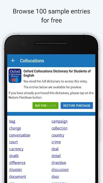 Emulate Android APK Oxford Collocations Dictionary