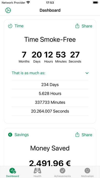 Emulate iPhone app Oxygen - Smoke Free Tracker using MyAndroid Emulate iPhone app Oxygen - Smoke Free Tracker using MyAndroid