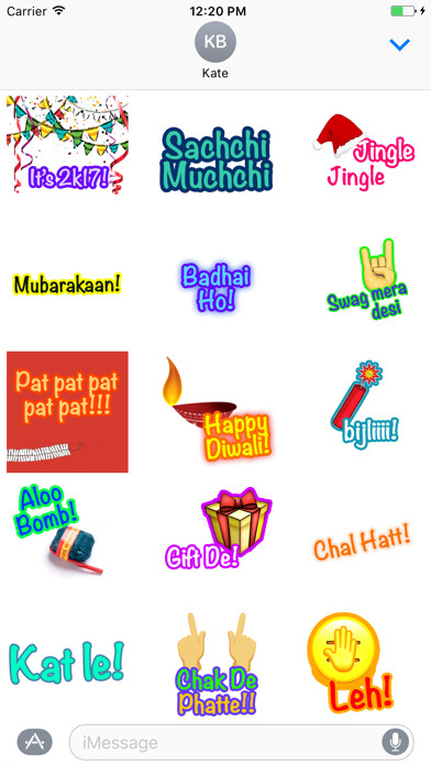Emulate iPhone app Oye Hoye: Funky Hinglish Stickers for iMessage using MyAndroid Emulate iPhone app Oye Hoye: Funky Hinglish Stickers for iMessage using MyAndroid
