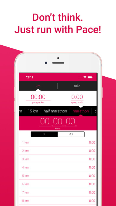 Emulate iPhone app Pace - Ultimate run calculator using MyAndroid