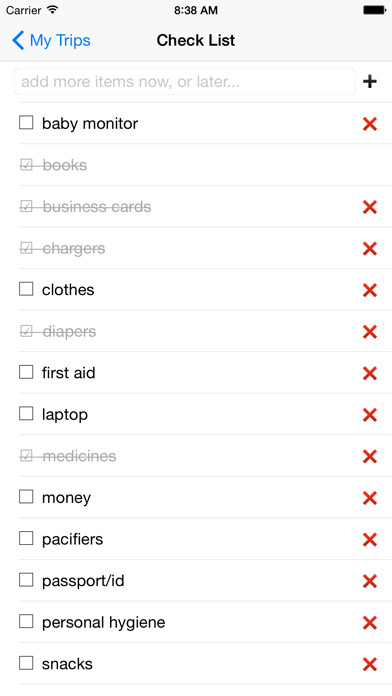 Emulate iPhone app Packing List - Travel Made Easy using MyAndroid Emulate iPhone app Packing List - Travel Made Easy using MyAndroid