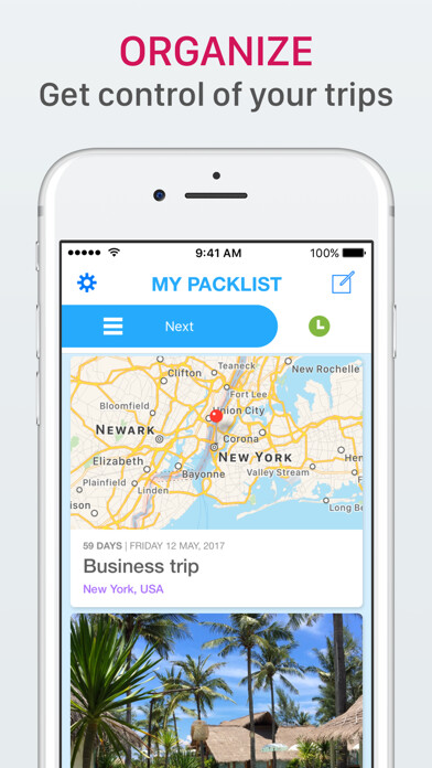 Emulate iPhone app Packlist - Organize your trips using MyAndroid