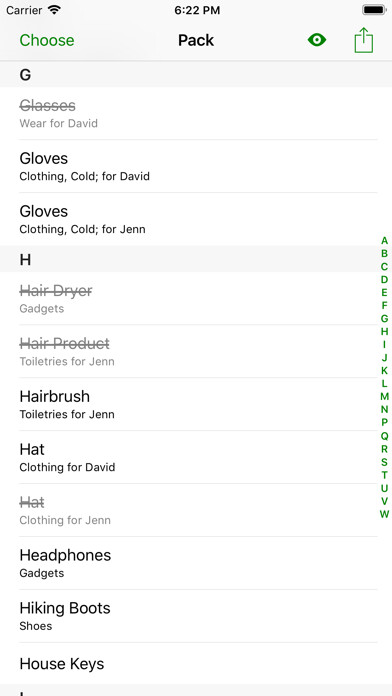 Emulate iPhone app Pack - Simple Packing List using MyAndroid Emulate iPhone app Pack - Simple Packing List using MyAndroid