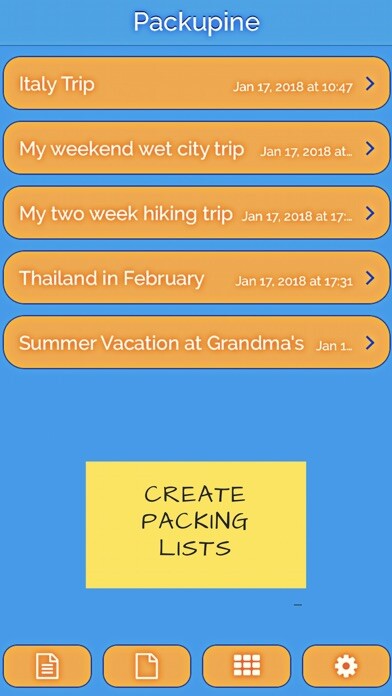 Emulate iPhone app Packupine - Packing Wizard using MyAndroid