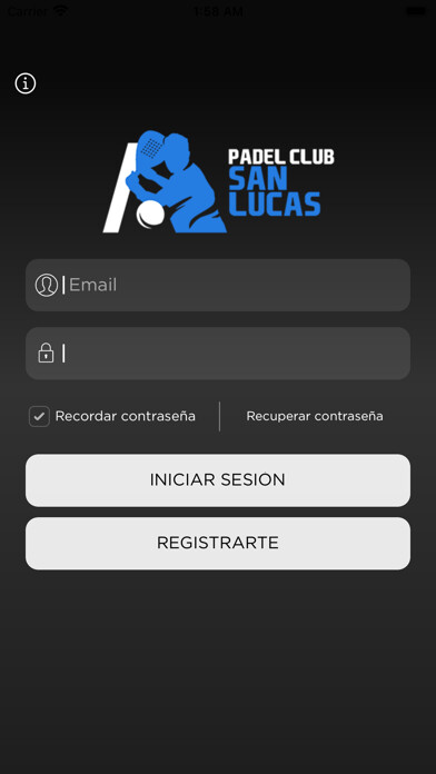 Emulate iPhone app Padel Club San Lucas using MyAndroid