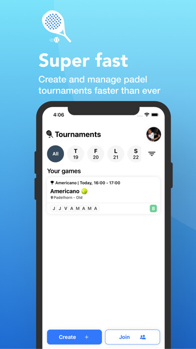 Emulate iPhone app Padel Fast: Padel Americano using MyAndroid