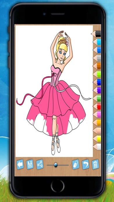 Emulate iPhone app Paint and color princesses - Educational game using MyAndroid