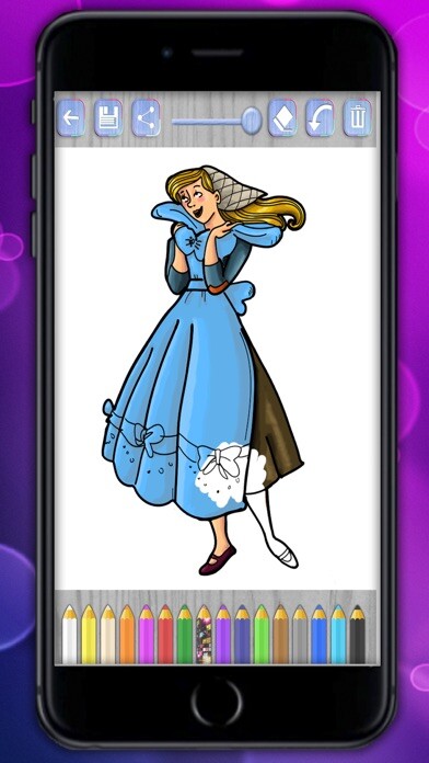 Emulate iPhone app Paint Cinderella drawing in princess coloring book using MyAndroid Emulate iPhone app Paint Cinderella drawing in princess coloring book using MyAndroid