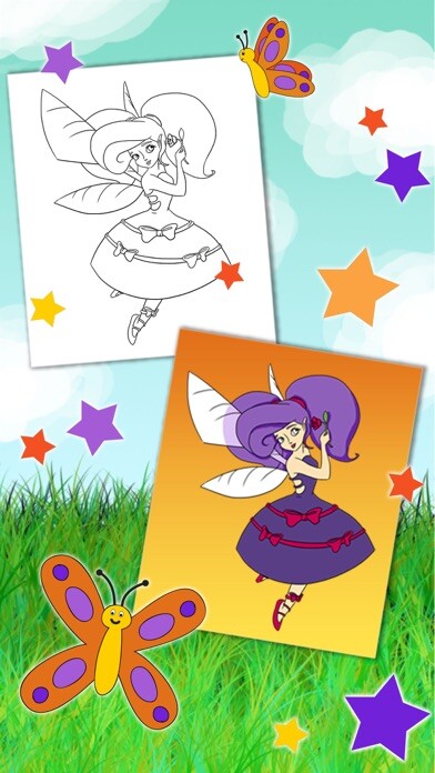 Emulate iPhone app Paint fairies for girls from 3 to 6 years using MyAndroid