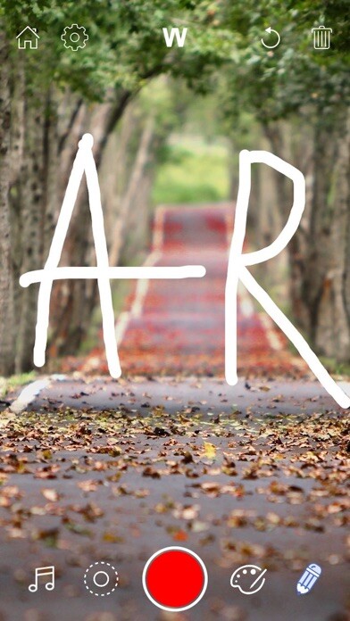 Emulate iPhone app Paint In AR-Draw word in air using MyAndroid
