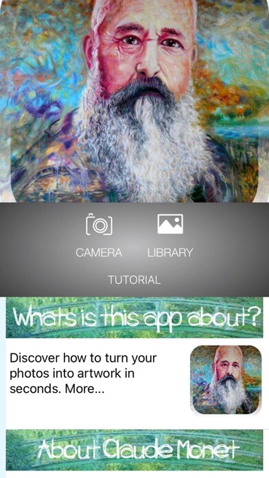 Emulate iPhone app Paint Like Monet and Picasso using MyAndroid