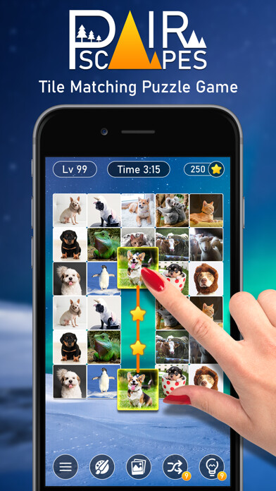 Emulate iPhone app PairScapes: Pair Matching Game using MyAndroid