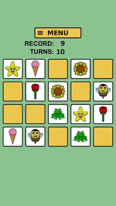 Emulate iPhone app Pairs - Concentration in cards using MyAndroid