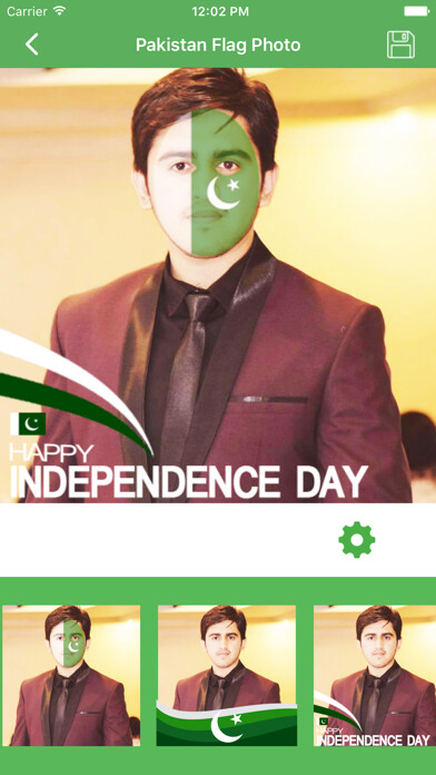Emulate iPhone app Pakistan 14 August Flag Face Photo Frame Maker using MyAndroid