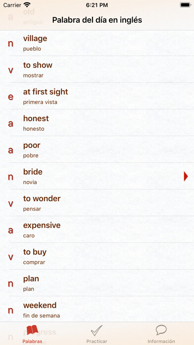 Emulate iPhone app Palabra del día en inglés using MyAndroid Emulate iPhone app Palabra del día en inglés using MyAndroid