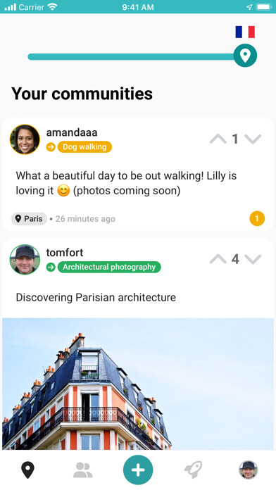 Emulate iPhone app Palam - Communities around you using MyAndroid