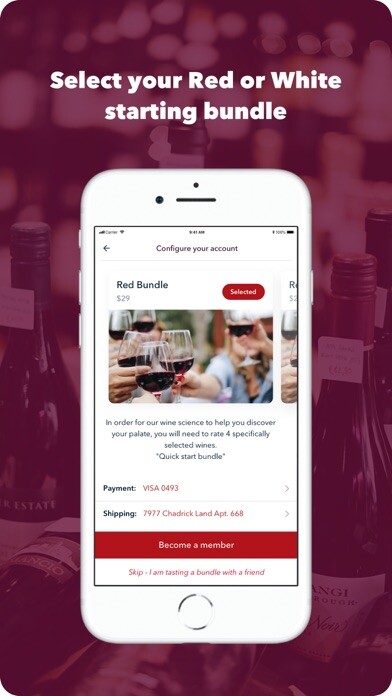 Emulate iPhone app Palate Club - Wine Tasting App using MyAndroid