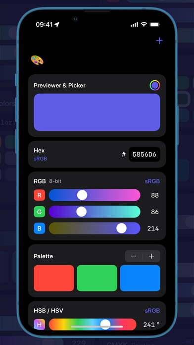 Emulate iPhone app Palette - Color Mixing using MyAndroid