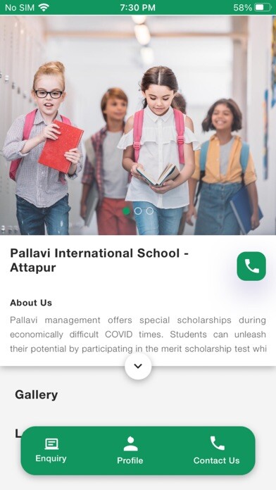 Emulate iPhone app Pallavi International School using MyAndroid