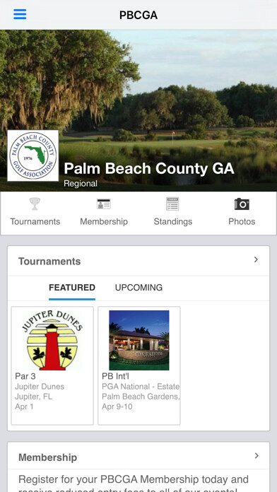 Emulate iPhone app Palm Beach County Golf Assoc using MyAndroid