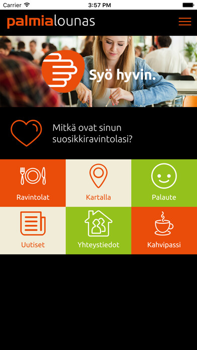 Emulate iPhone app Palmia Lounas using MyAndroid