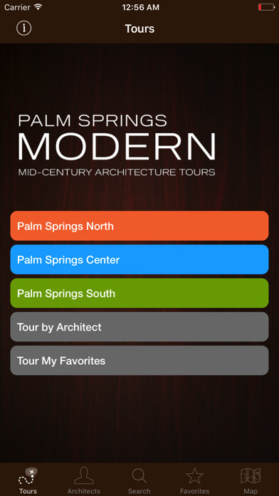 Emulate iPhone app Palm Springs Modernism Tour using MyAndroid
