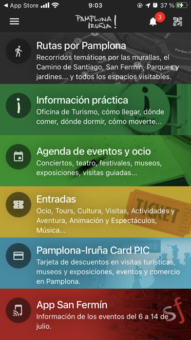 Emulate iPhone app Pamplona Iruña using MyAndroid