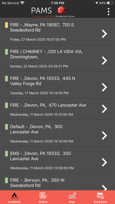 Emulate iPhone app PAMS INCIDENT MANAGEMENT using MyAndroid