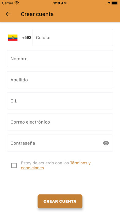 Emulate iPhone app Pana Driver Cliente using MyAndroid
