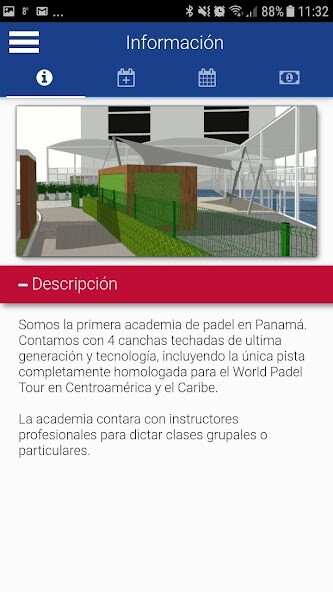 Emulate iPhone app Panama Padel Academy using MyAndroid
